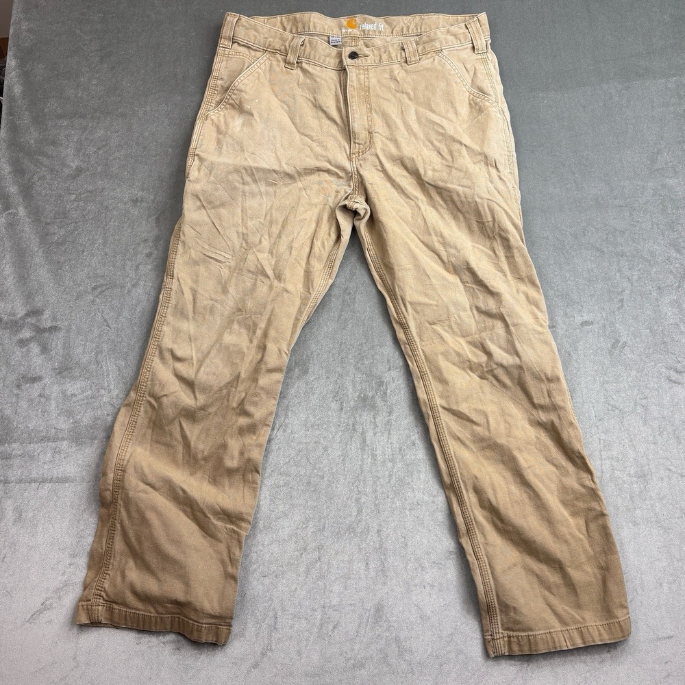 Carhartt 102291 Relaxed Fit Khaki‎ Work Pants 36x30 Carpenter Utility Men's